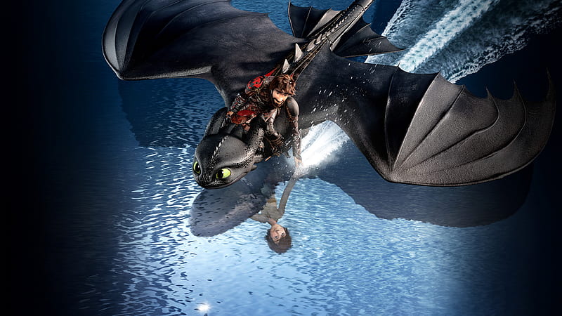Toothless, dragon, hiccup, universal, HD wallpaper