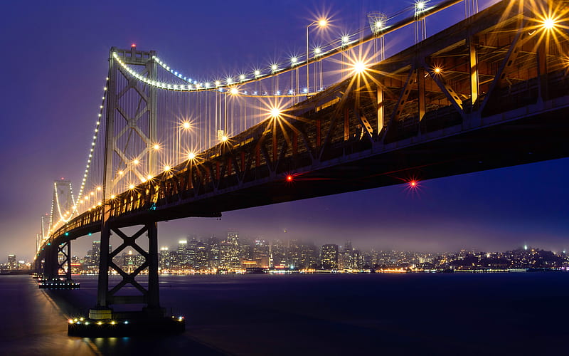 San Francisco Oakland bay Bridge 2020 City, HD wallpaper