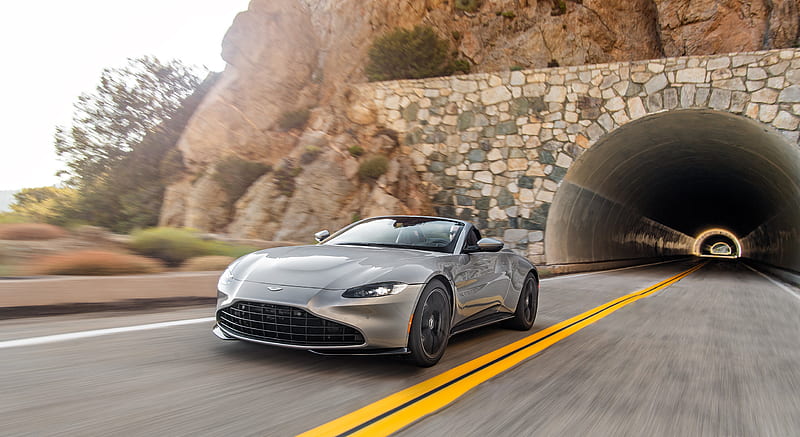 2021 Aston Martin Vantage Roadster (Color: Spirit Silver; US-Spec) - Front Three-Quarter , car, HD wallpaper 2021 Aston Martin Vantage Roadster (Color: Spirit Silver; US-Spec) - Front Three-Quarter , car, HD wallpaper