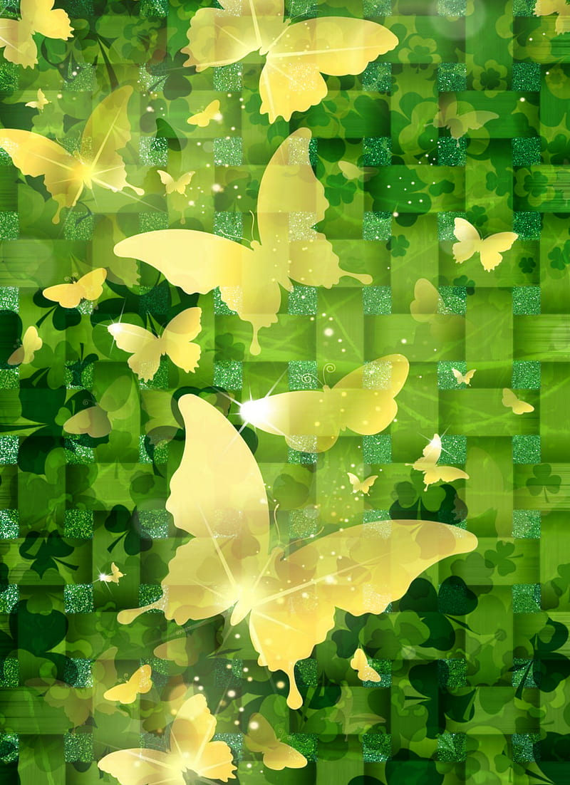 Fluttering Luck, animals, butterflies, butterfly, gold, golden, green,  insects, HD phone wallpaper | Peakpx