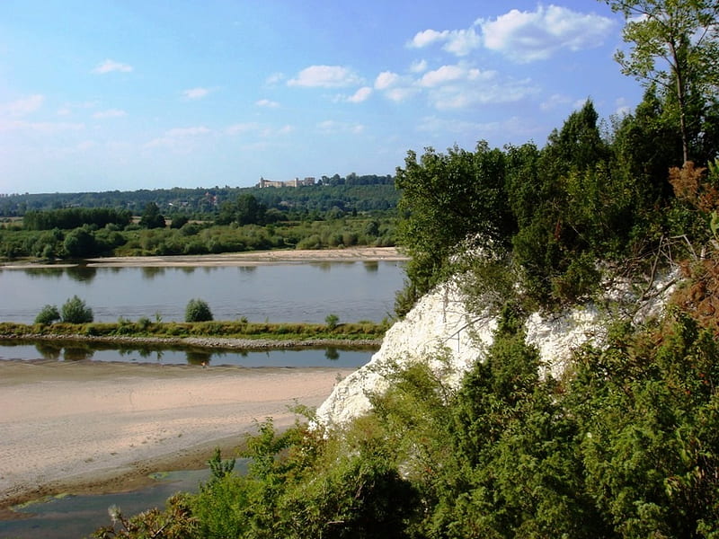 Vistula river, Poland, poland, summer, river, kazimierz, landscape, HD wallpaper