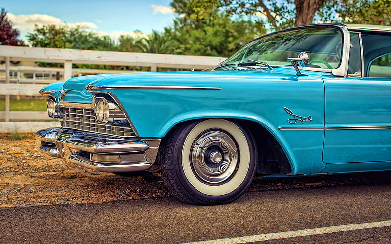 Chrysler Imperial, road, 1957 cars, retro cars, american cars, 1957 Chrysler Imperial, Chrysler, HD wallpaper
