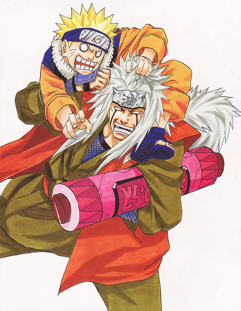 Naruto Shippuuden, Masashi Kishimoto, Uzumaki Naruto, Jiraiya, artwork, illustration, HD phone wallpaper