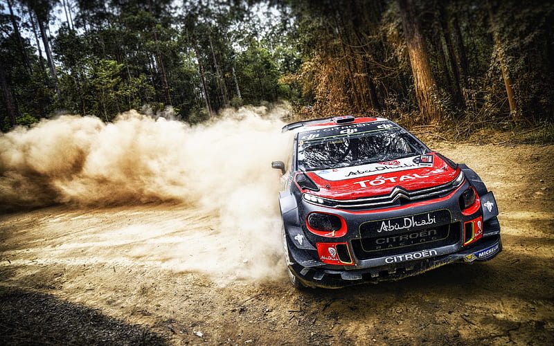 Kris Meeke, Citroen С3 WRC, 2017, Rally, drift, competition, HD wallpaper