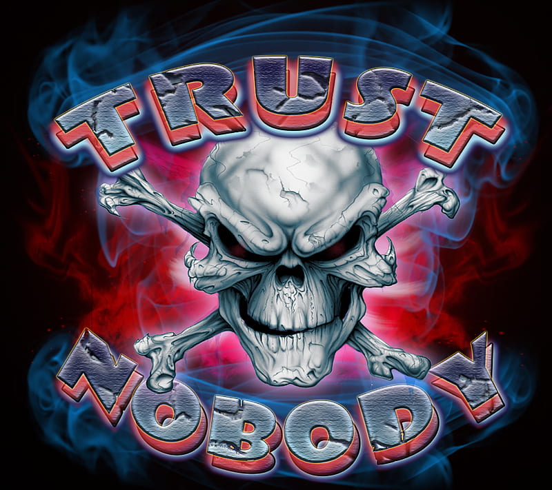 Trust Nobody, abstract, background, death, desenho, new, skull, HD wallpaper
