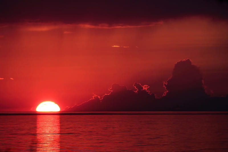 Sun Setting On Lake Ontario, lake, sunset, nature, HD wallpaper
