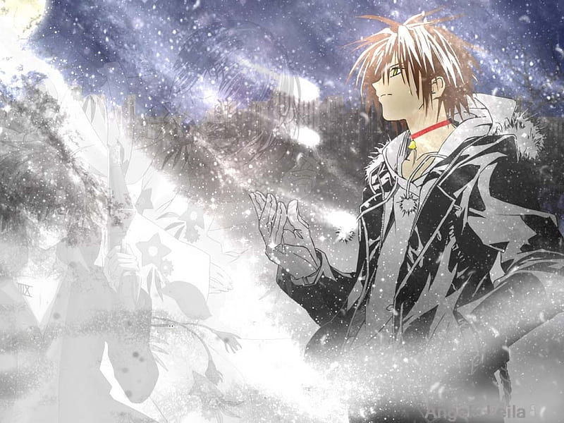 Premium Photo | Snowfall Serenade A Picturesque Anime Moment of a Boy on a  Hill