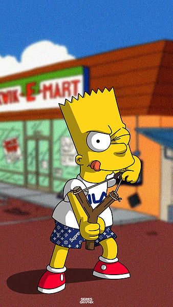 Bart Is Hype, comedy, family, fila, hypebeast, seriesgraphix, simpsons, supreme, HD phone wallpaper