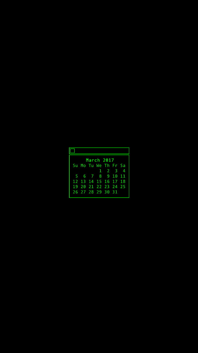 Calendar March 2017, 2017, calendar, dark, hacker, march, HD phone wallpaper