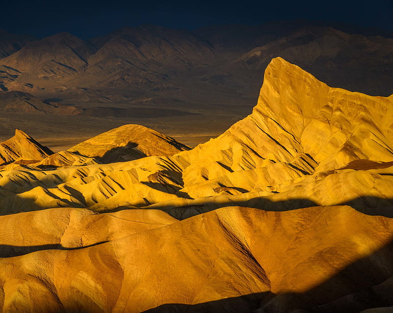 Panoramic view from Zabriskie Point, Golden... Ultra, United States, California, Nature, Sunset, Rock, Golden, Attraction, Canyon, Eroded, unitedstates, viewpoint, traveldestination, HD wallpaper