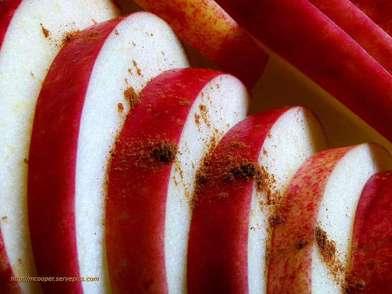 Apple Slices with Cinnamon, fruit, health, food, cooking, apples, nutrition, vitality, cinnamon, HD wallpaper