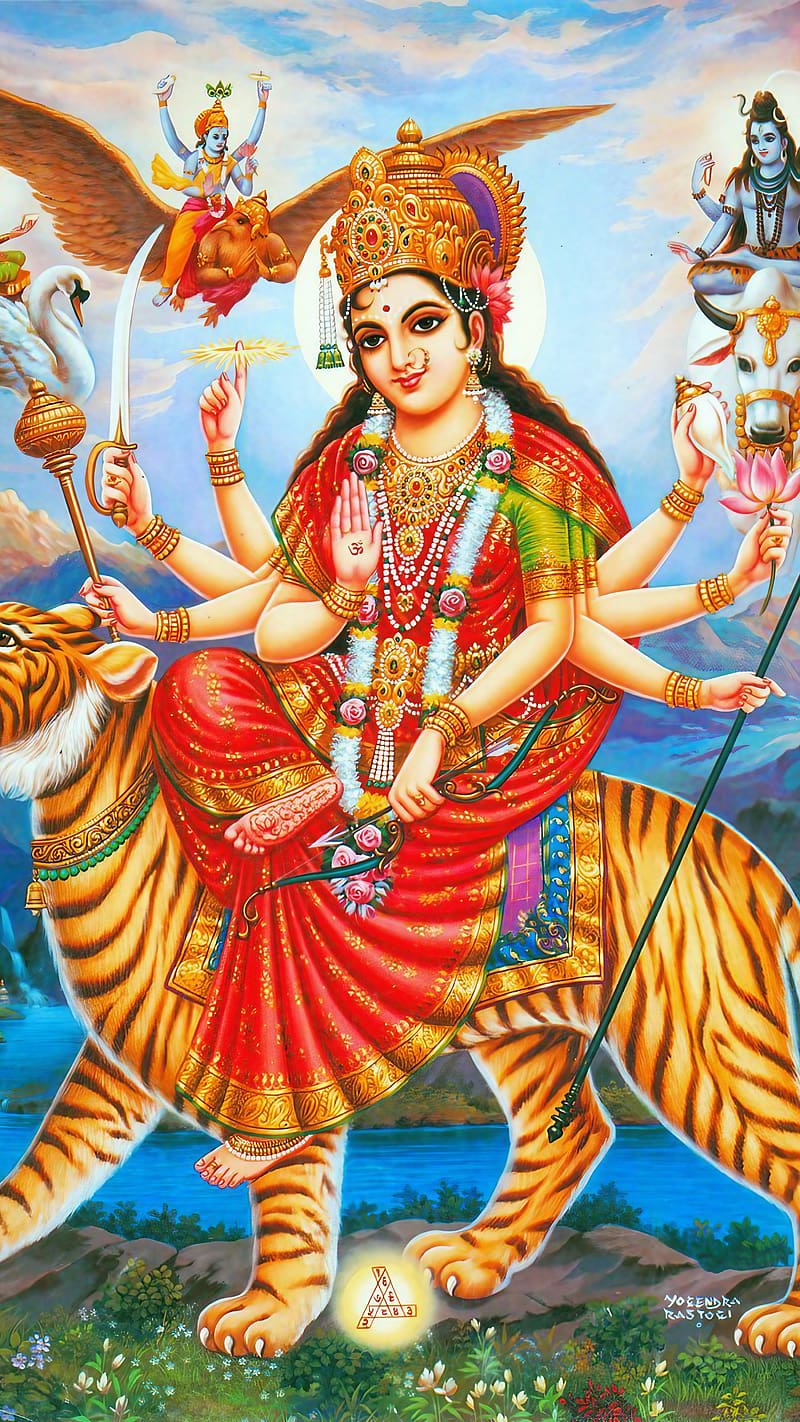 Durga Mata Ke, goddesd mata, goddess, mata, lord, god, HD phone wallpaper
