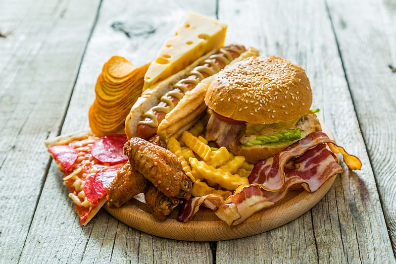 Food, Pizza, Cheese, Meat, Meal, Burger, French Fries, Hot Dog, HD wallpaper