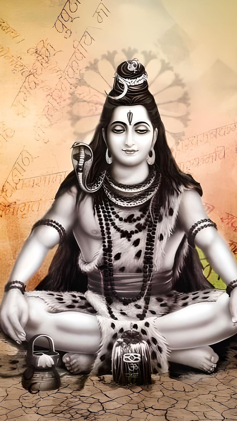 Sivan Mass, Black And White, lord, mahadev, god, HD phone wallpaper