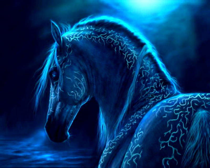 Caballo de fantasía, mágico, fantasía, caballo, azul, Fondo de pantalla HD  | Peakpx
