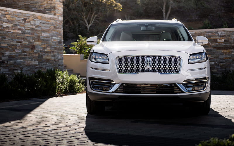 Lincoln Nautilus, 2019, exterior, front view, luxury white SUV, white Nautilus, American cars, Lincoln, HD wallpaper