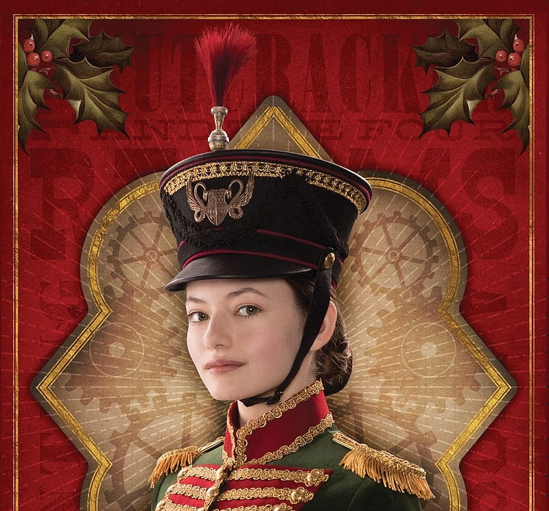 The Nutcracker and the Four Realms (2018), hat, poster, red, craciun, christmas, movie, black, actress, girl, Mackenzie Foy, the nutcracker and the four realms, disney, HD wallpaper