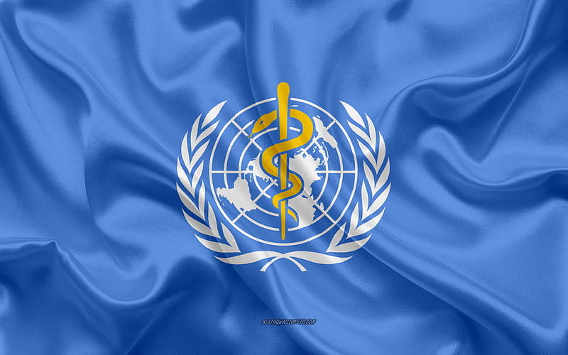 Flag of WHO, World Health Organization flag, United Nations silk texture, blue silk flag, World Health Organization logo, WHO flag, HD wallpaper