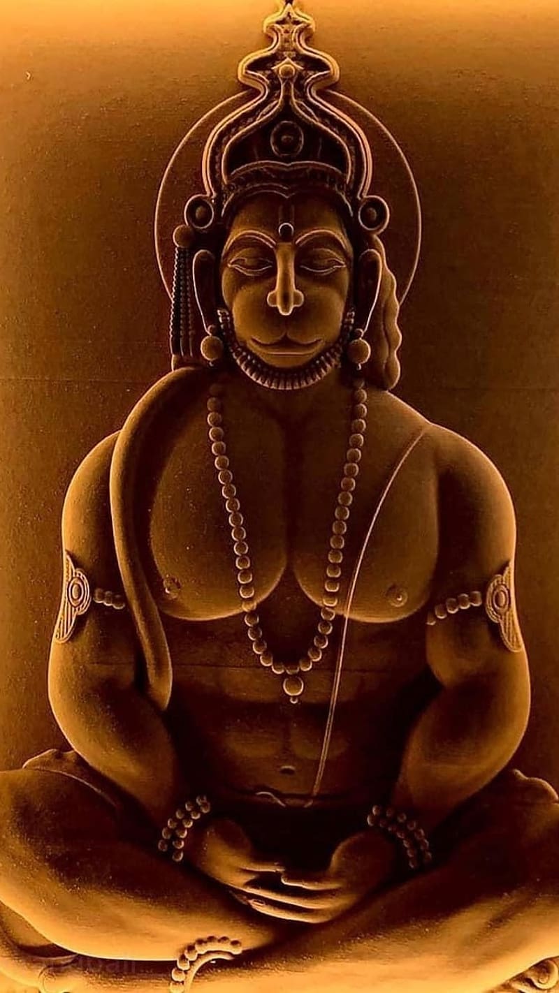 Bajrangbali in Dhyan Mudra, bajrangbali, meditation, god, hanuman ji, HD phone wallpaper