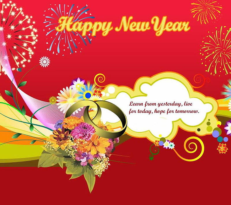 Happy New Year 2015, abstract, cartoon, designs, drawn, festival, sayings, signs, HD wallpaper
