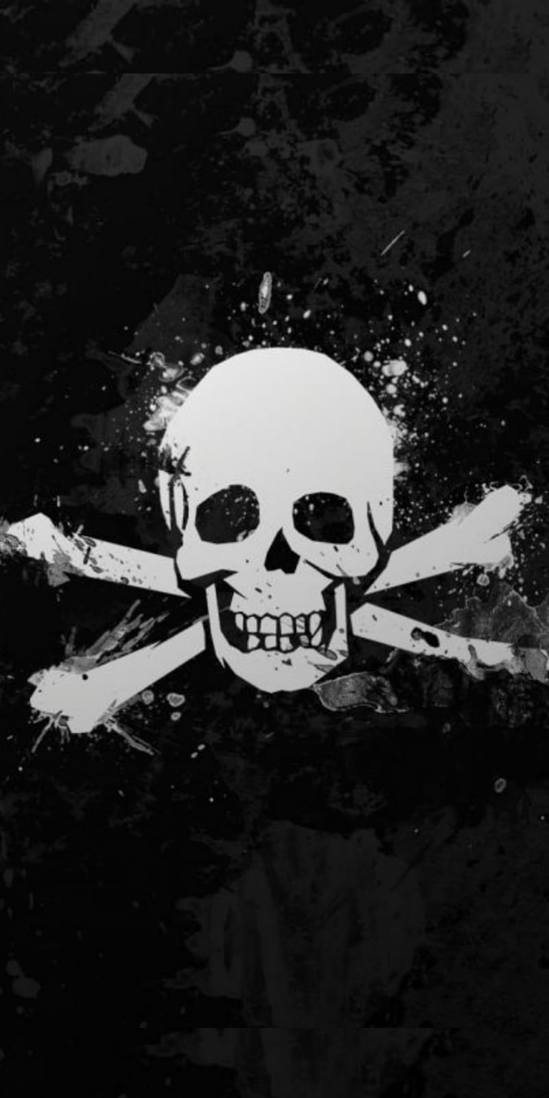 Skull, cross bones, splatter, HD phone wallpaper