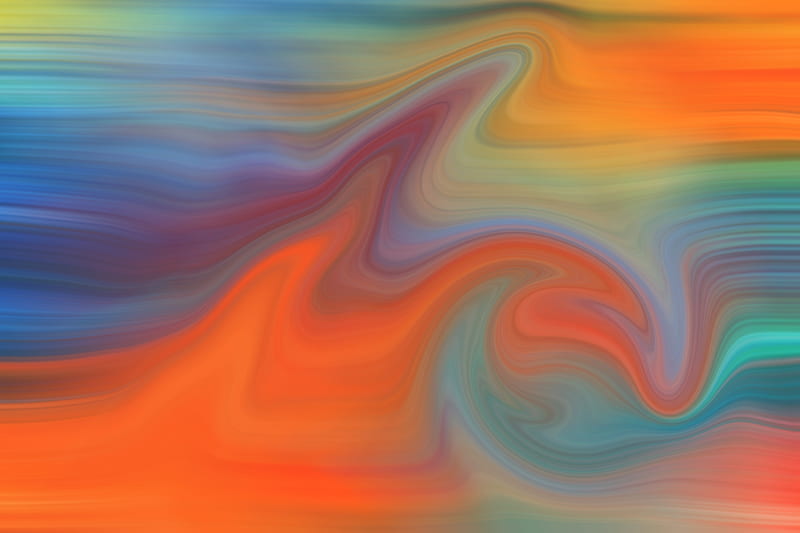 Orange and Teal Abstract Painting, HD wallpaper