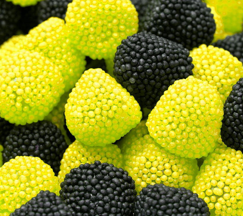 barries, black, food, fruits, red, yellow, HD wallpaper