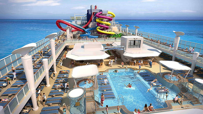 Cruise Ship With Swimming Pool On Top Cruise Ship, HD wallpaper