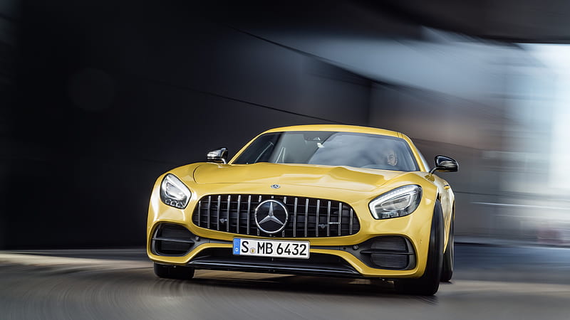 Mercedes-AMG GT 2018 cars, supercars, motion blur, Mercedes-Benz, HD wallpaper