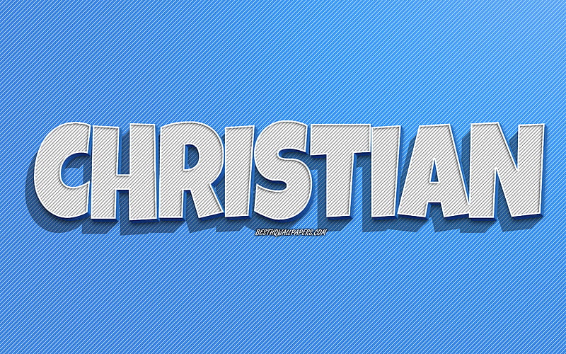 Christian, blue lines background, with names, Christian name, male names, Christian greeting card, line art, with Christian name, HD wallpaper