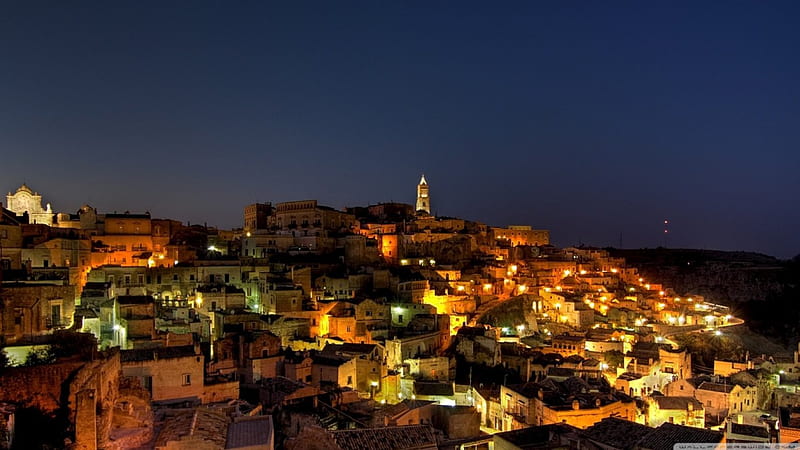 Matera Italy, Europe, Cityscape, Italy, Medieval, HD wallpaper