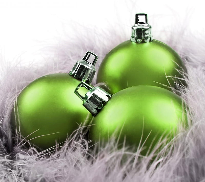 BAUBLES, bauble, christmas, decoration, feather, green, HD wallpaper