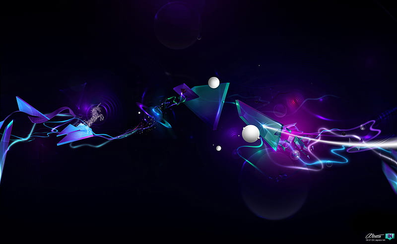 The Great Synthesis, purple, minimal, black, abstract, blue, HD wallpaper