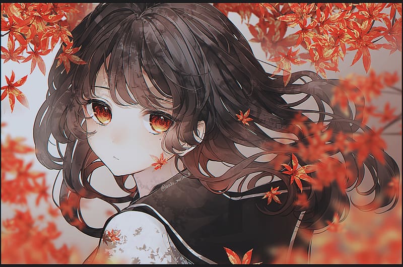 Anime Girl With Bright Eyes And A Long Dark Hair Background, Anime Girl  Profile Picture, Profile, Animal Background Image And Wallpaper for Free  Download