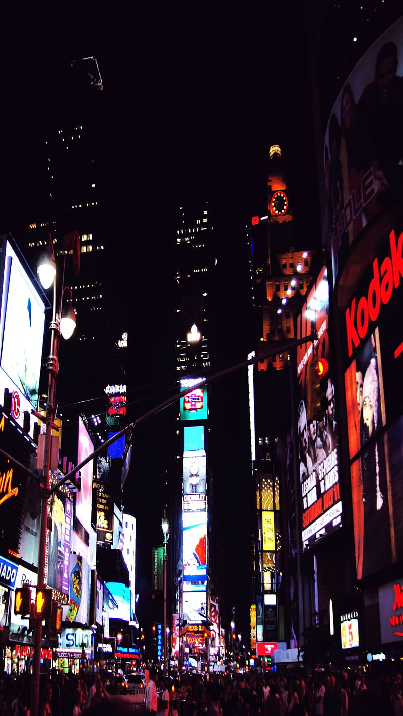 Times Square NYC, city life, downtown, night, HD phone wallpaper