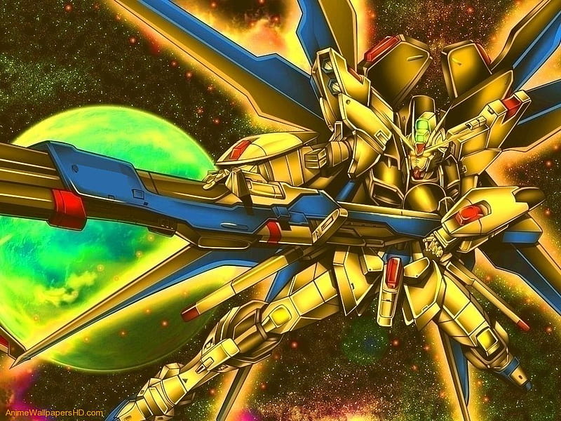 Gold Gundam, suit, epicness, golden, seed, gundam, gold, epic, destiny, cool, mecha, mech, mobile, HD wallpaper