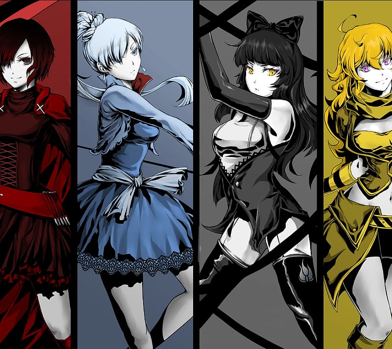 Anime, Rwby, Ruby Rose (Rwby), Weiss Schnee, Blake Belladonna, Yang Xiao Long, HD wallpaper