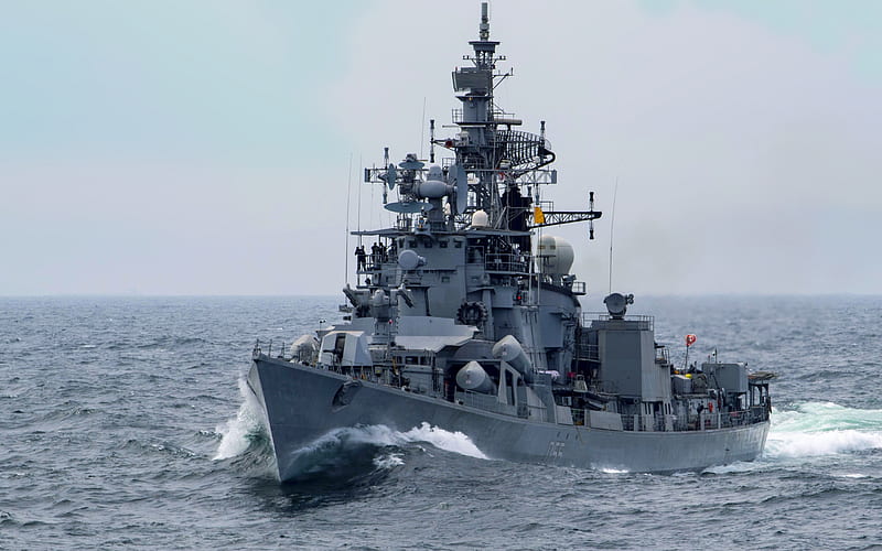 INS Ranvijay, D55, indian warship, Rajput-class destroyer, Indian Navy, warship, HD wallpaper