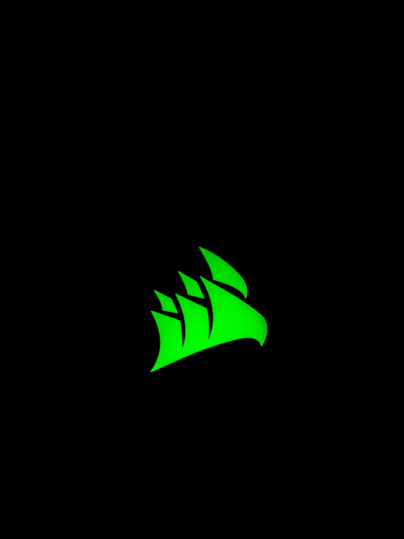 Corsair Green logo, corsair, gaming, green, logo, minimalist, rgb, HD phone wallpaper