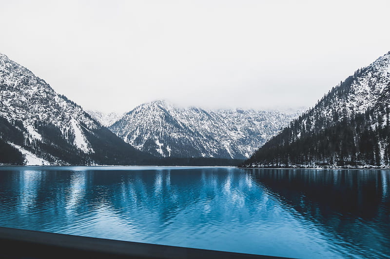 Blue Lake Mountains, lake, mountains, nature, HD wallpaper