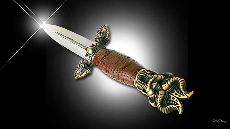 Blades 12, blade, black, brass, shine, aztec, dagger, knife, HD wallpaper