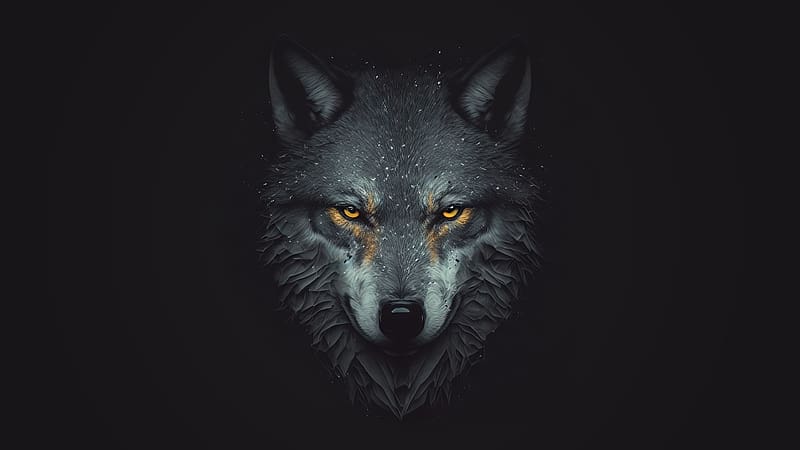 Staring Wolf, muzzle, HD wallpaper
