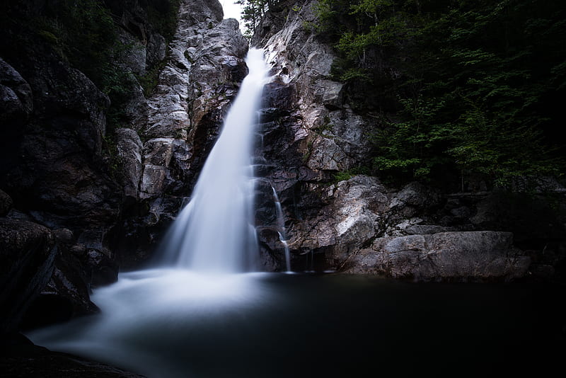 waterfall, stream, stones, rocks, water, HD wallpaper