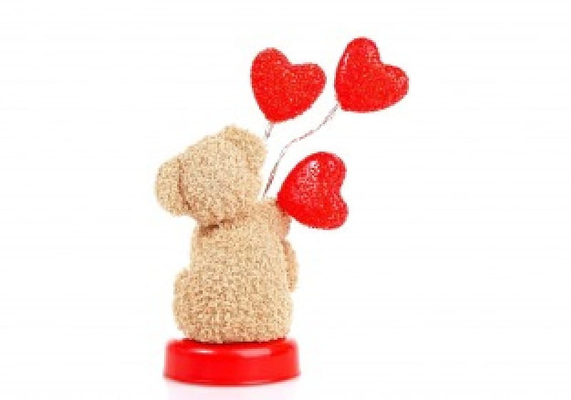 Happy Valentine's Day!, red, children, toy, valentine, mother, cute, balloon, heart, child, white, teddy bear, HD wallpaper