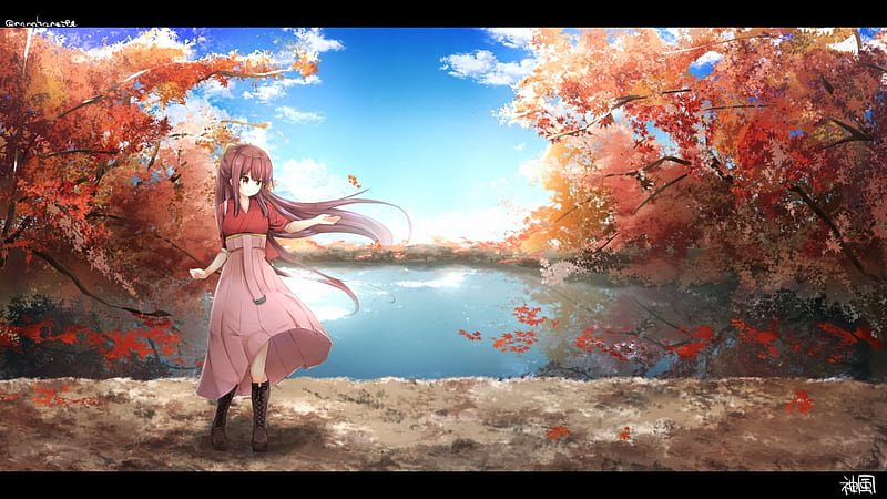 Kaze, pretty, autumn, breeze, bonito, adorable, sweet, leaves, nice, japan,  anime, HD wallpaper | Peakpx