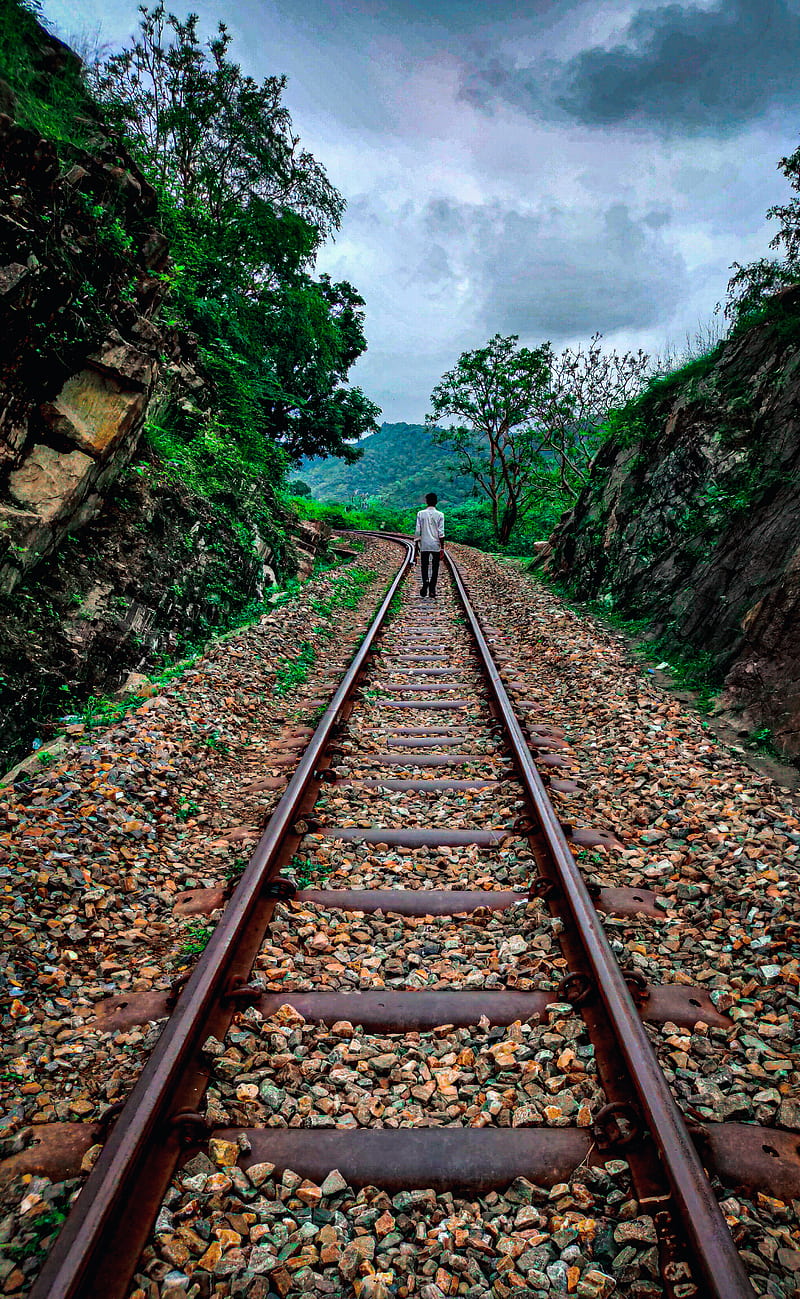 Railway track, alon, neture, stone, tracking, train, travel, traveling, HD  phone wallpaper | Peakpx