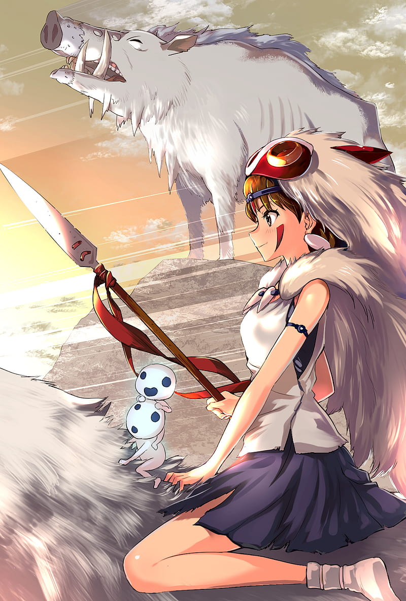Anime anime girls Wild Boar spear Princess Mononoke HD phone wallpaper   Peakpx