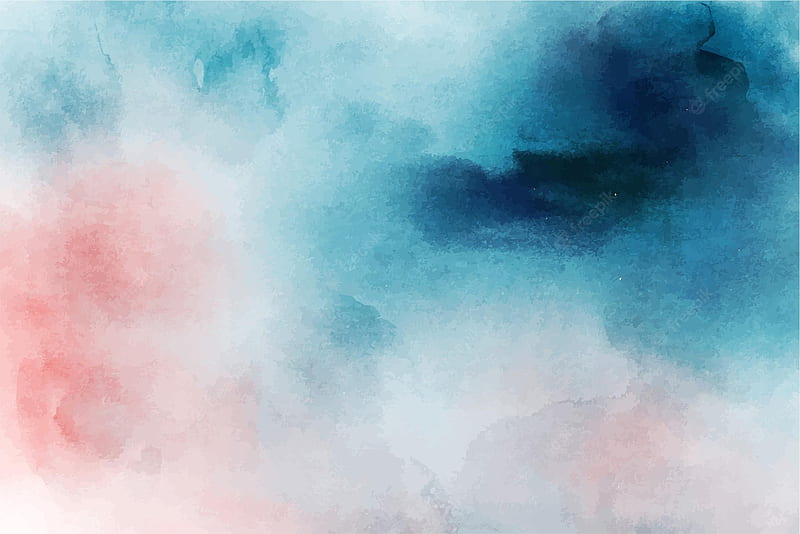 Premium Vector. Turquoise and peach watercolor abstract ombre background, HD wallpaper
