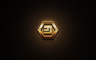Dash glitter logo, cryptocurrency, grid metal background, Dash ...