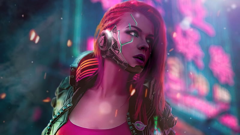 4k Descarga Gratis Cyberpunk Chica Futurista Cabello Rosado Cyberpunk Fondo De Pantalla Hd 6694